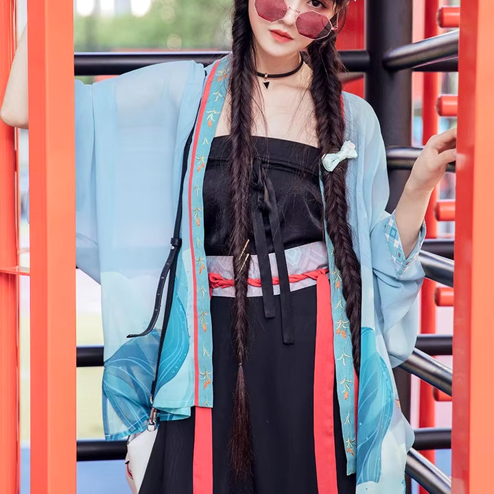 Girls Retro Chinese Style Clothing Women Hanfu Oriental Chinese Shirt Kimono Streetwear Fashion Harajuku Asian Clothes 11961