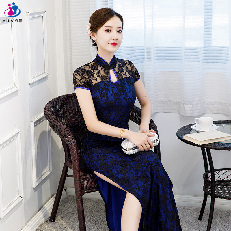 Vestido cheongsam largo de verano 2023 al por mayor para mujer