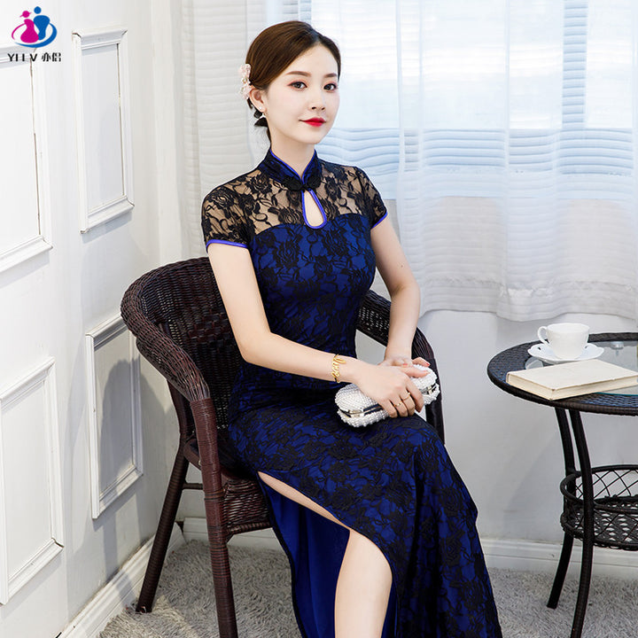Vestido cheongsam largo de verano 2023 al por mayor para mujer