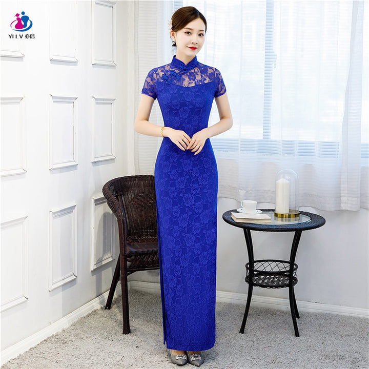 Vestido cheongsam largo de verano 2023 al por mayor para mujer