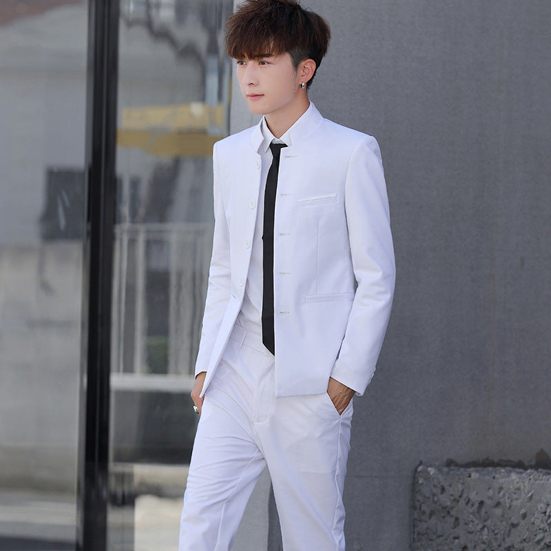 Traje Mao de estilo chino para hombre (2024): traje Tang de cuello alto para estudiantes y espectáculos
