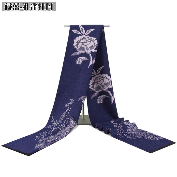 Bufanda de jacquard de invierno para mujer: un regalo elegante para mamás y señoras mayores.