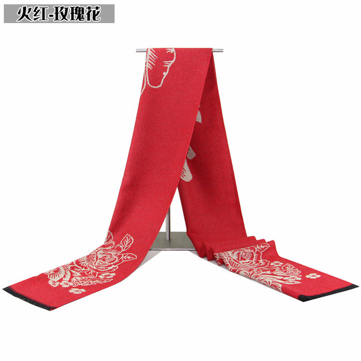Bufanda de jacquard de invierno para mujer: un regalo elegante para mamás y señoras mayores.