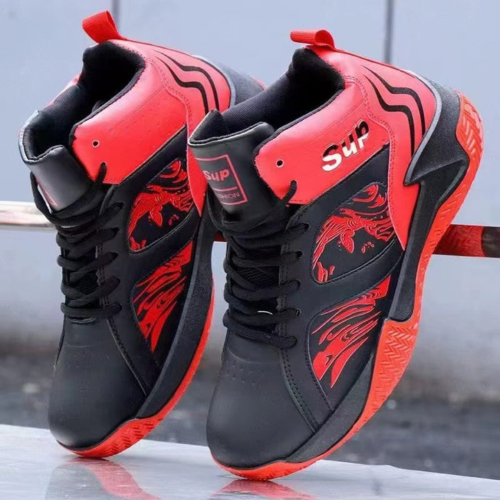 2024 New Men’s Height-Increasing Sports Sneakers – Trendy National Style High-Top Basketball Shoes with Thick Sole