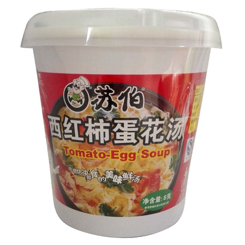 苏贝尔汤 8g 杯 | 菠菜、海藻、番茄、白菜和蛋花汤 | 即食