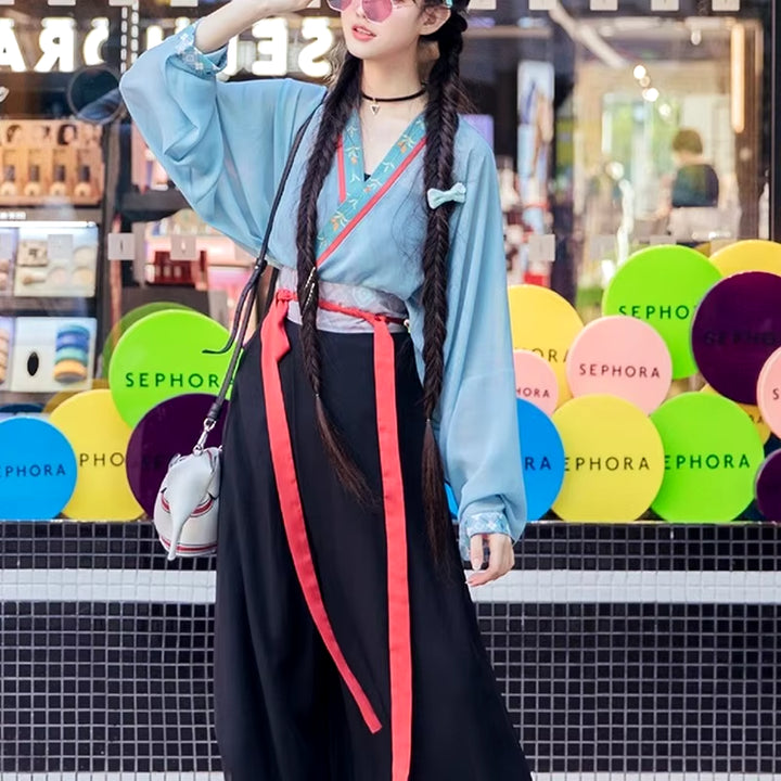 Girls Retro Chinese Style Clothing Women Hanfu Oriental Chinese Shirt Kimono Streetwear Fashion Harajuku Asian Clothes 11961