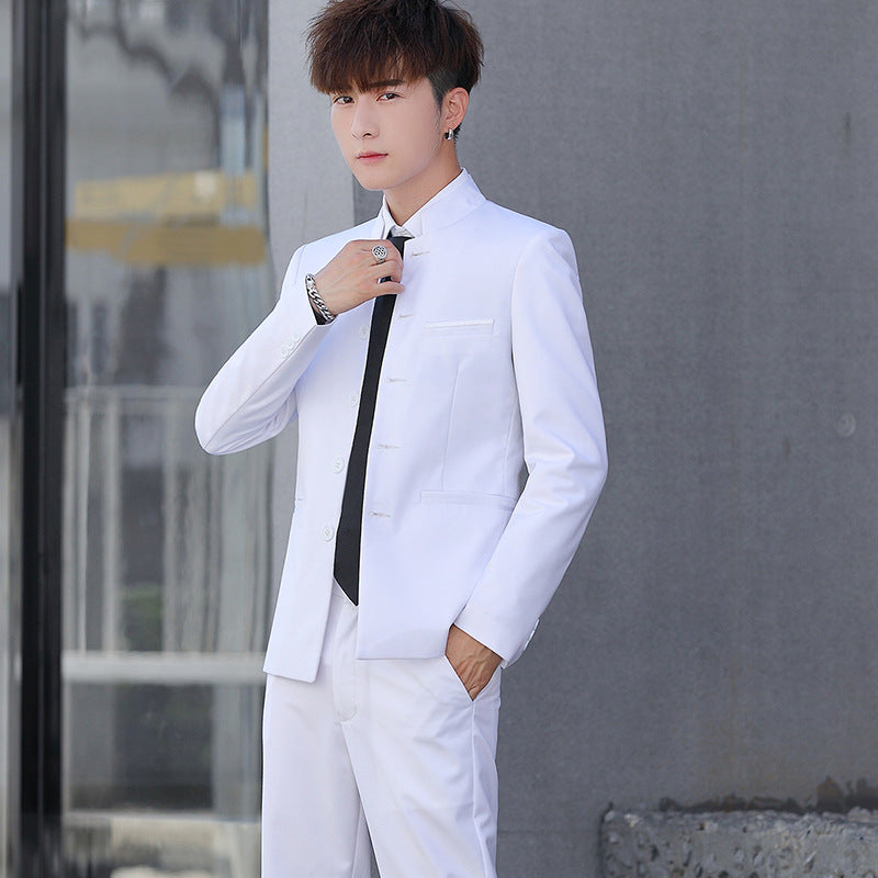 Traje Mao de estilo chino para hombre (2024): traje Tang de cuello alto para estudiantes y espectáculos