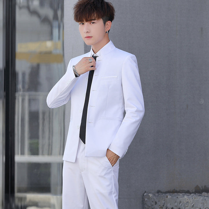 Traje Mao de estilo chino para hombre (2024): traje Tang de cuello alto para estudiantes y espectáculos