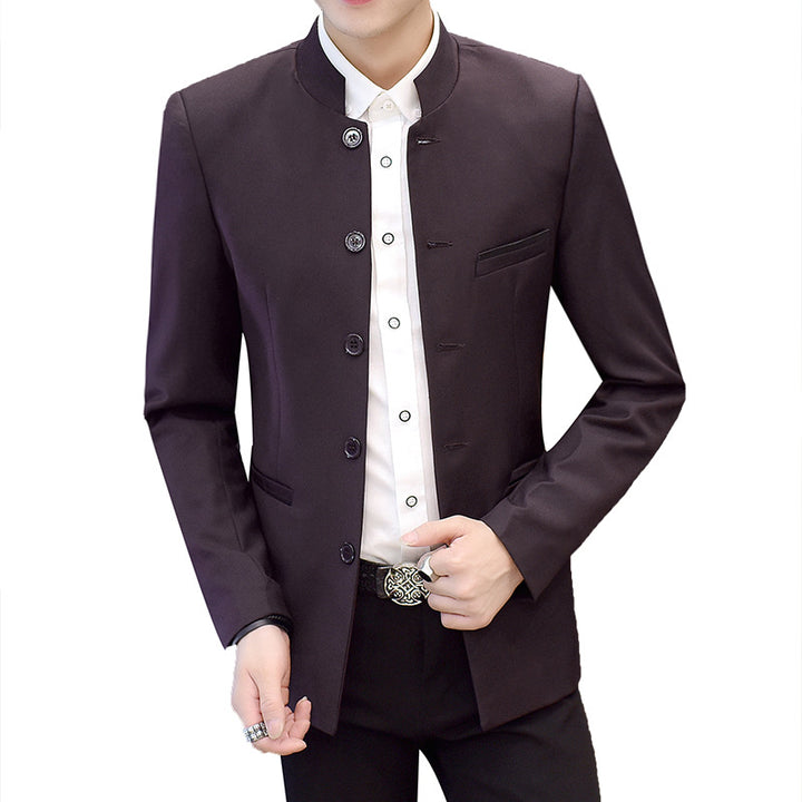 Traje Mao de estilo chino para hombre (2024): traje Tang de cuello alto para estudiantes y espectáculos