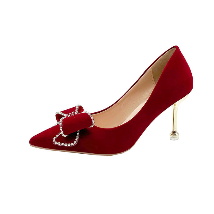 Zapatos de boda Xiuhe estilo chino para mujer 2025, zapatos de boda color vino, tacones altos que no cansan los pies, vestido de novia Xiuhe, zapatos de novia bidireccionales