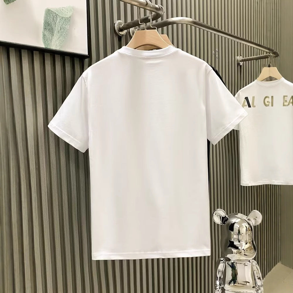 Camiseta de manga corta con bordado de león para hombre en verano, camiseta de hombros rectos de peso pesado, tops sueltos de estilo chino de moda, comercio exterior