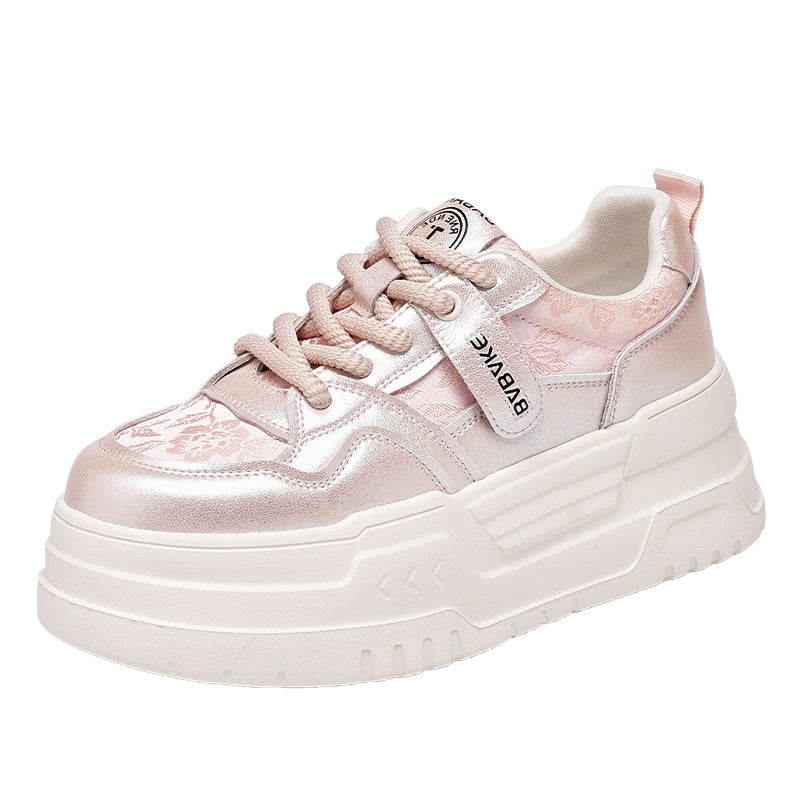 2024 Spring New Chinese-Style Women's Shoes: Embroidered Platform Sneakers with Casual Elevated Sole