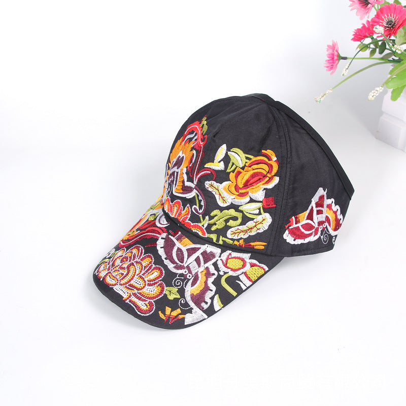 2024 Summer New Chinese Style Embroidered Baseball Cap – Fashionable Half-Brim Hollow Design Sunshade Hat