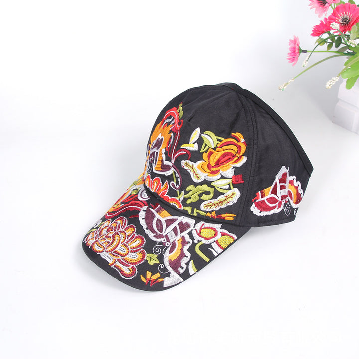 2024 Summer New Chinese Style Embroidered Baseball Cap – Fashionable Half-Brim Hollow Design Sunshade Hat