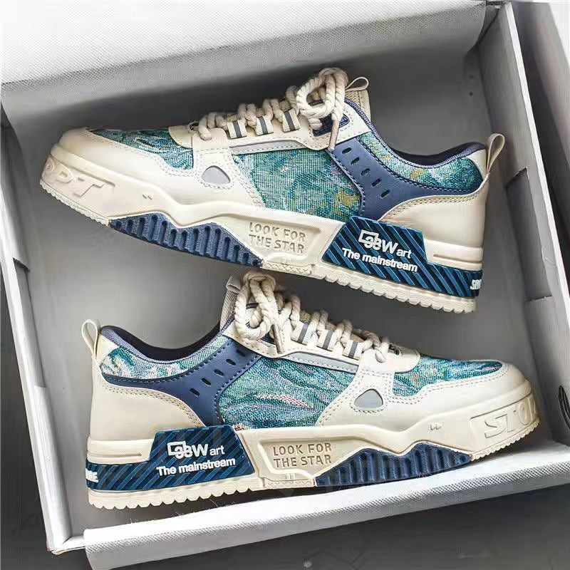 2024 Men’s Plus-Size National Style Sneakers – Breathable Thick-Soled Non-Slip Casual Sports Shoes