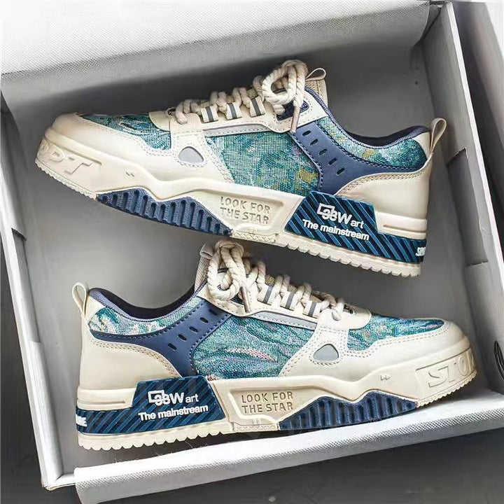 2024 Men’s Plus-Size National Style Sneakers – Breathable Thick-Soled Non-Slip Casual Sports Shoes