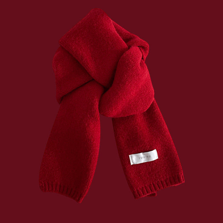 Bufanda de punto unisex de invierno: rojo festivo para Navidad y Año Nuevo