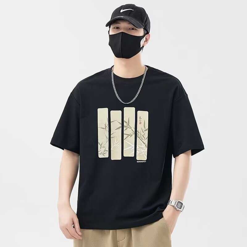 Camiseta de manga corta estilo chino para hombre, ropa de verano 2025, nueva tendencia de marca de moda, suelta, versátil, fina, estilo chino, media manga