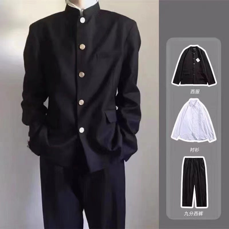 Traje Zhongshan de alta gama y uniforme DK de estilo japonés para niños: conjunto de tres piezas de estilo urbano