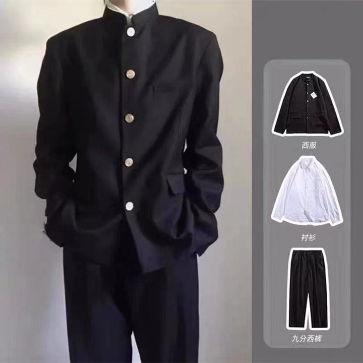 Traje Zhongshan de alta gama y uniforme DK de estilo japonés para niños: conjunto de tres piezas de estilo urbano