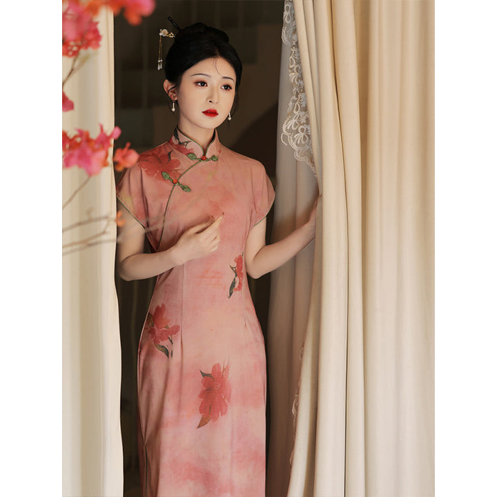 Pink cheongsam summer new 2024 improved young girl Republic of China style women's clothing new Chinese style daily wear