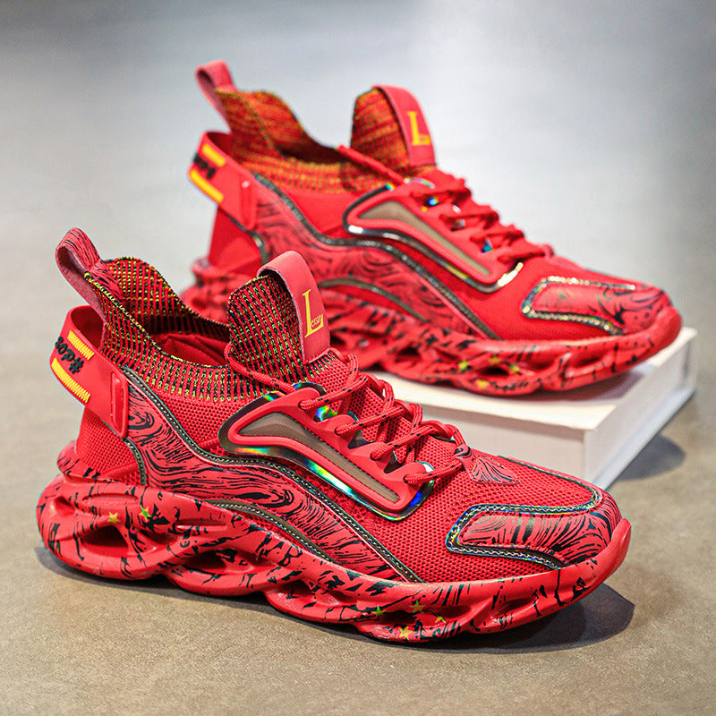 2024 Men’s National Style 3D Printed Sneakers – Lightweight Thick-Soled Sports Shoes