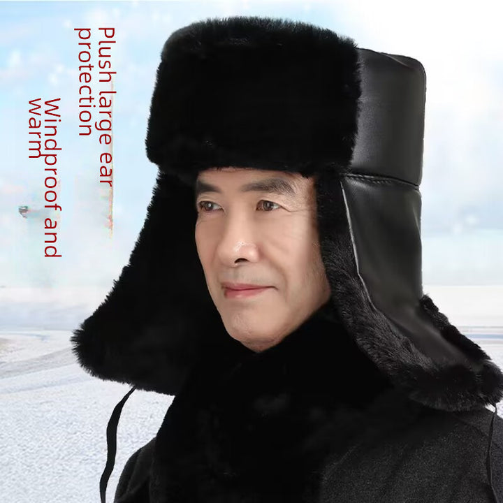 Men's Winter Lei Feng Hat for Seniors – Thickened Cotton Cap with Ear Protection for Elderly