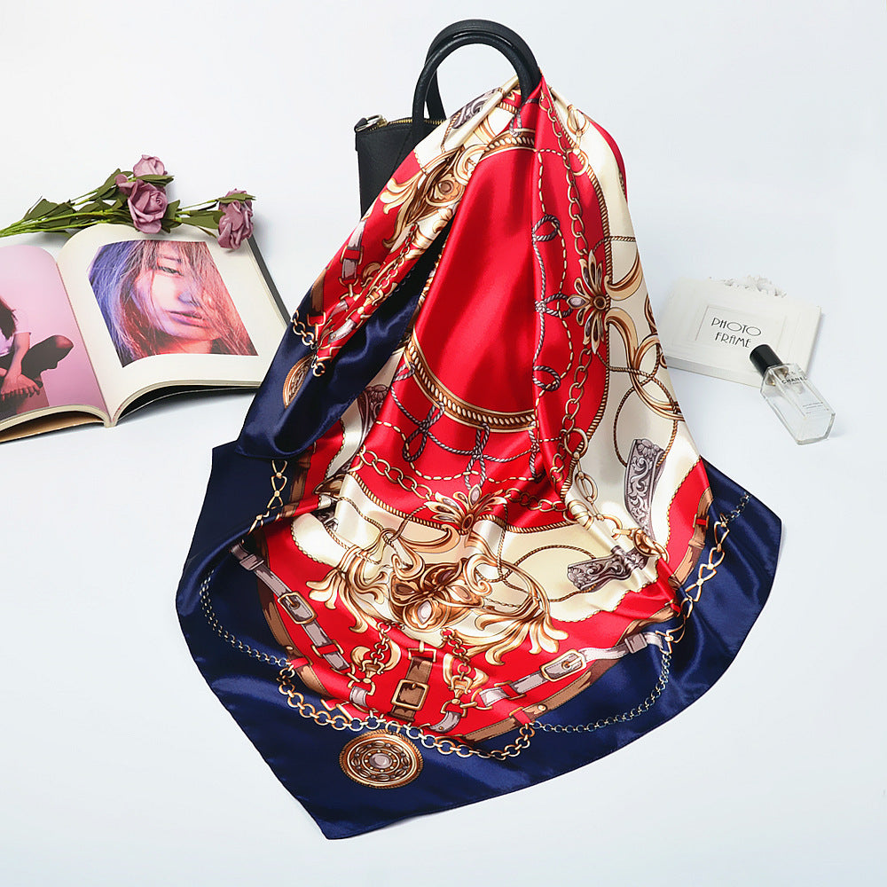 Nuevo regalo de estilo chino para mujer: pañuelo de seda con estampado "Mil millas de ríos y montañas", chal cuadrado grande para el Día de la Madre.
