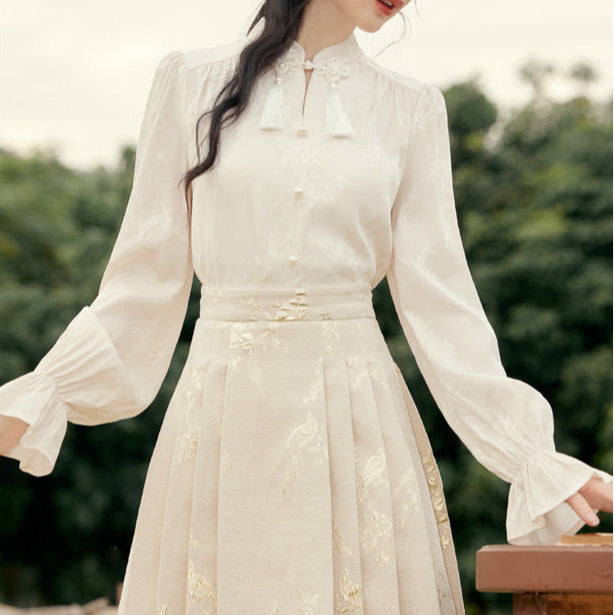 modern chinese inspired dress Modern Chinese-Style Autumn Outfit