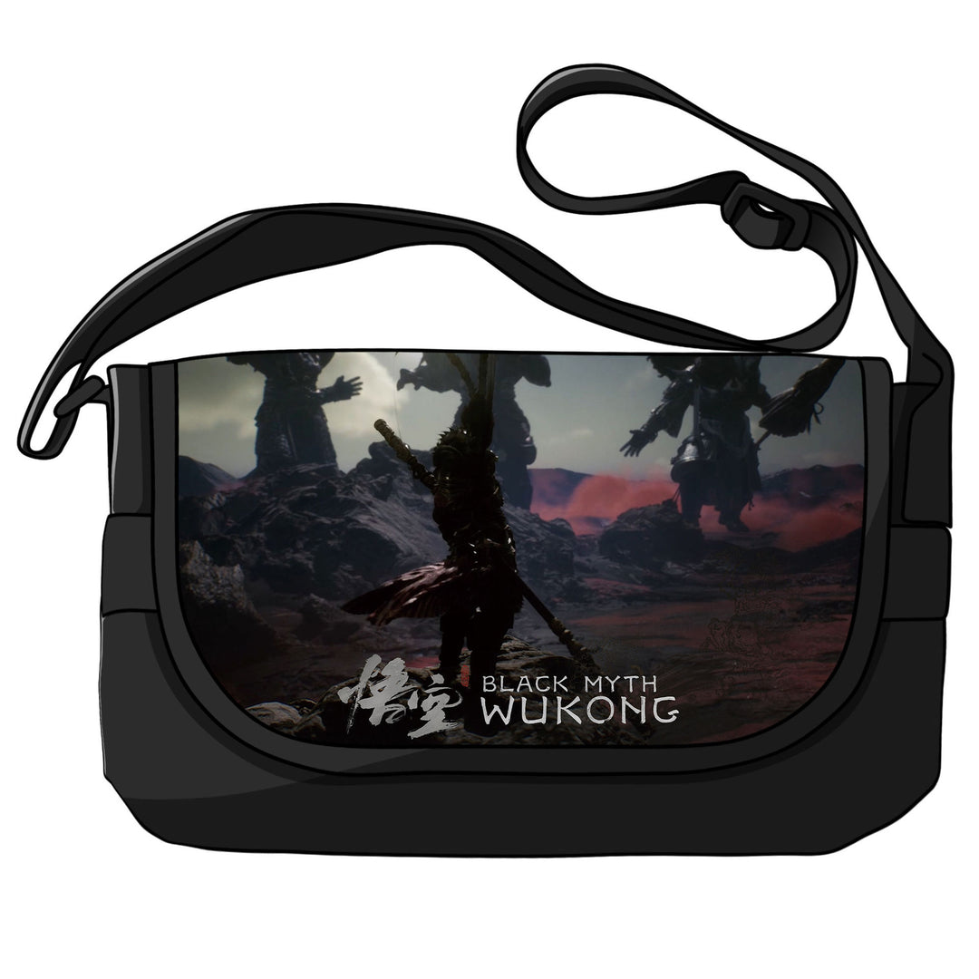Bolso de hombro de lona AAA chino "Mito Negro: Wukong": un moderno bolso cruzado con estampados inspirados en mitos.