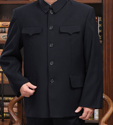 Chaqueta Zhongshan para hombre mayor | Ropa de trabajo de una sola capa y ropa formal de doble capa para primavera y otoño
