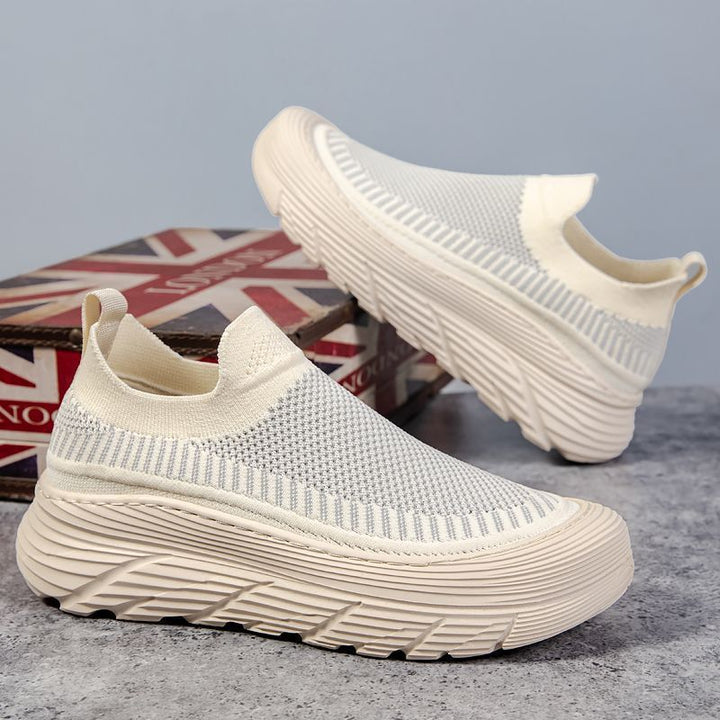 Zapatos de hombre de tendencia nacional, otoño 2024, nuevos zapatos deportivos casuales de suela gruesa transpirables de caña alta para jóvenes, zapatos de moda para papá para hombre
