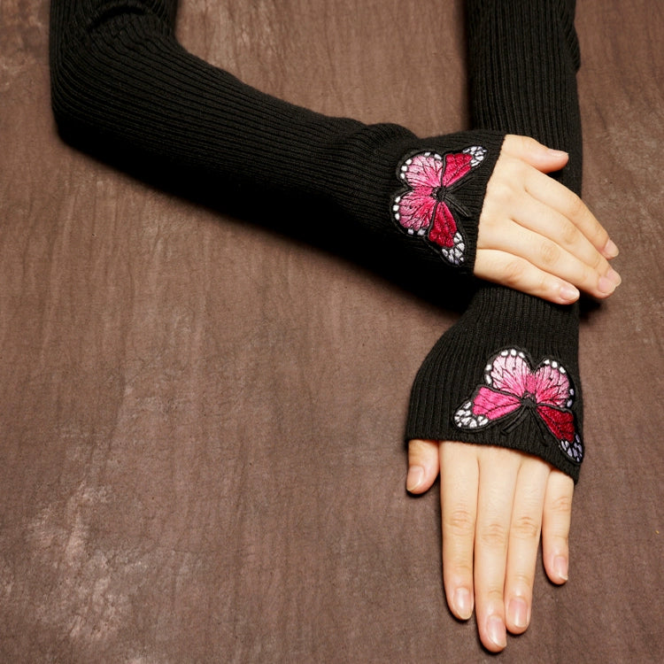 Mangas de brazo de terciopelo de visón bordadas de estilo chino original de Qingcheng, protectores de brazo cálidos para otoño e invierno, mangas sintéticas, puños de manga larga