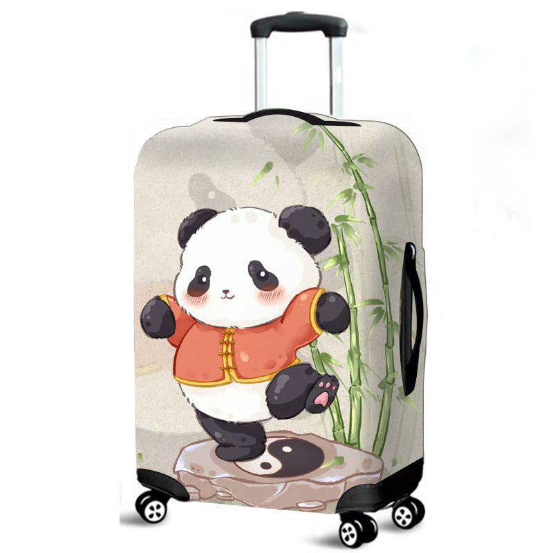 Funda de equipaje de panda estilo chino transfronterizo, protector elástico para maletas con ruedas, funda de viaje a prueba de polvo