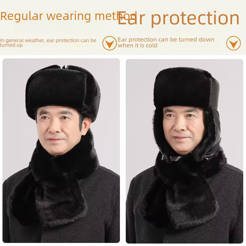 Men's Winter Lei Feng Hat for Seniors – Thickened Cotton Cap with Ear Protection for Elderly