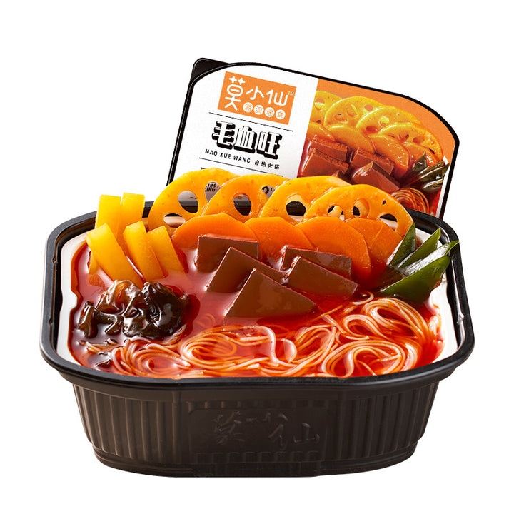 莫小仙麻辣成都自热火锅 | 麻辣鸭血和内脏