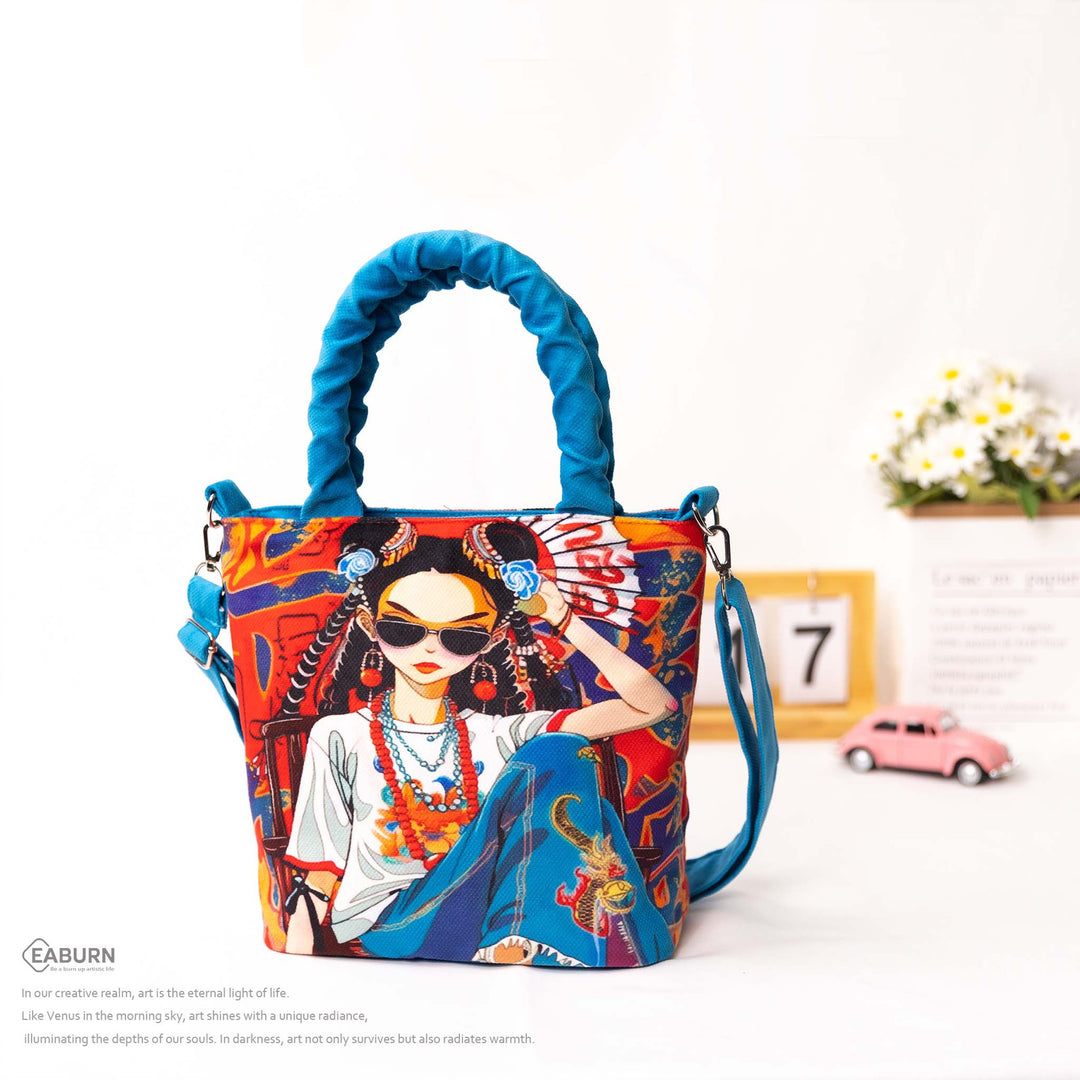 Bolso estilo cubo creativo de estilo chino: bolso versátil para viajes y uso diario.