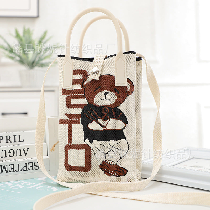 Bolso de punto de moda transfronterizo: bolso bandolera para teléfono de estilo chino