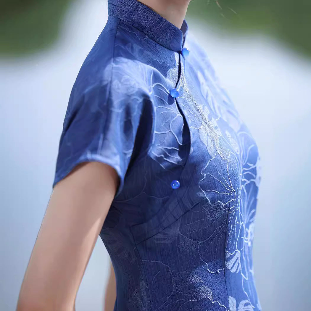 Chunxiao Retro Daily Cheongsam - Elegant and Fresh Literary Style with a Sweet American Touch, 2024 Summer Dress