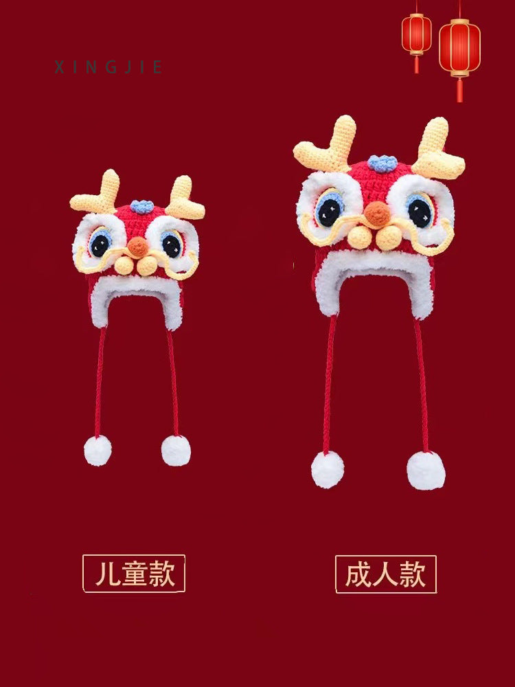 新款手工可爱保暖虎头帽-亲子、节日及农历新年款式,批发