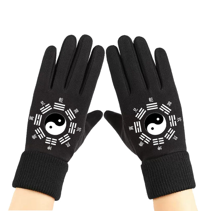 Guantes de estilo chino para Tai Chi, guantes de artes marciales para ejercicios matutinos de Tai Chi, de gamuza sintética, unisex, para ciclismo, resistentes al viento, cálidos y personalizables.
