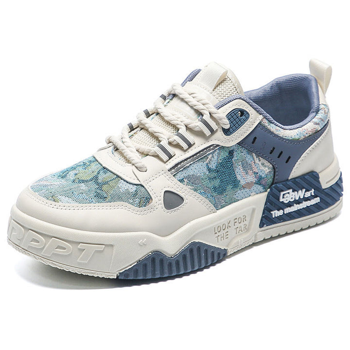Zapatos deportivos casuales de verano para hombre, zapatos de estilo nacional de caña baja, zapatos de tendencia, diseño de nicho, zapatillas versátiles de suela gruesa para estudiantes con aumento de altura.