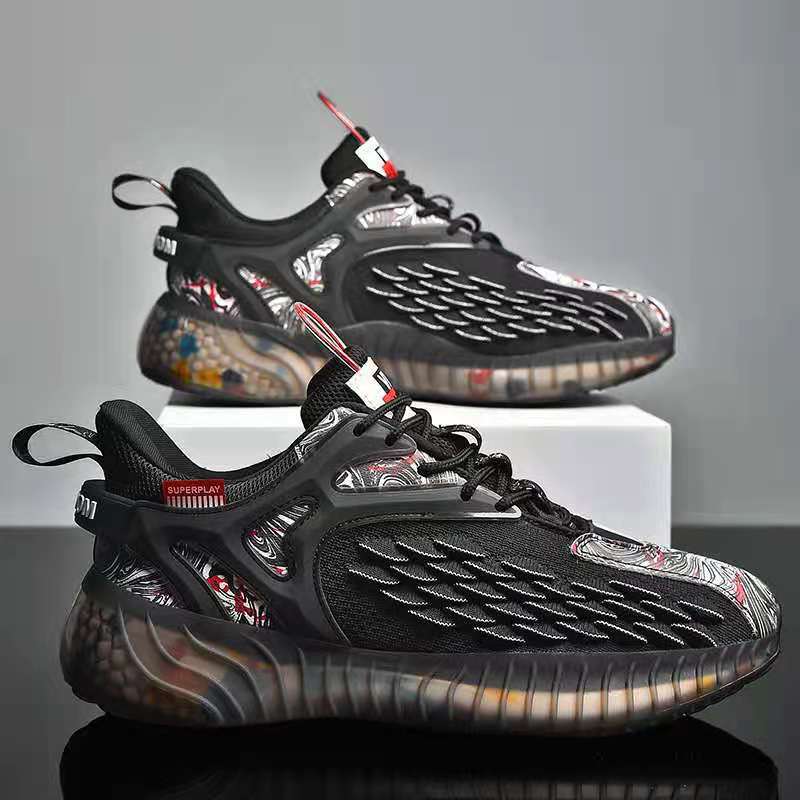 2024 New Men’s Breathable Mesh Sneakers – Trendy National Style Running Shoes & Sports Casual Sneakers