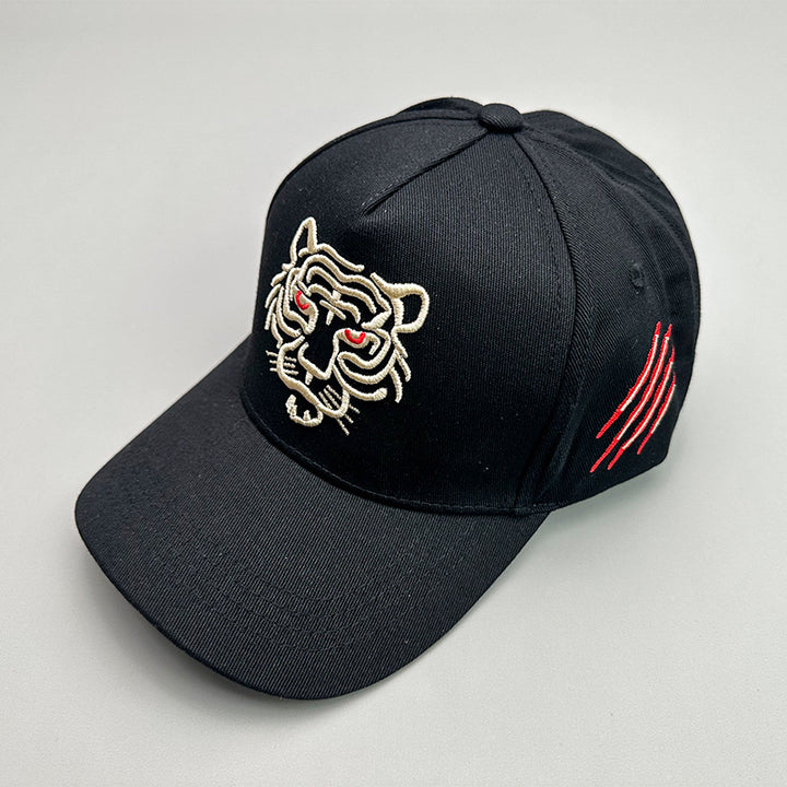 Gorra de béisbol tradicional de danza callejera hip-hop con dragón y tigre de tendencia nacional: gorra deportiva unisex transpirable con protección solar y ala plana ajustable.