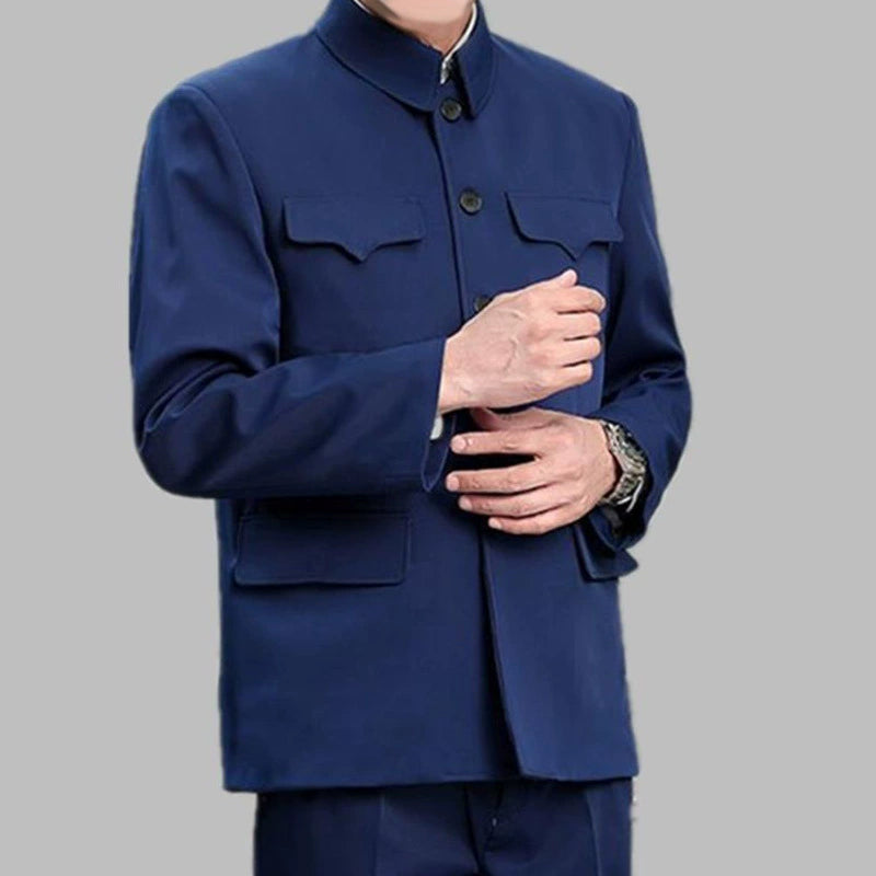 Chaqueta de traje Zhongshan para hombre, ropa de abrigo tradicional china para otoño