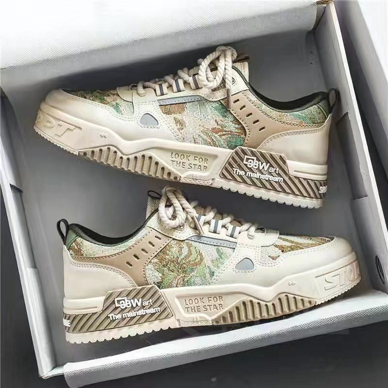 2024 Men’s Plus-Size National Style Sneakers – Breathable Thick-Soled Non-Slip Casual Sports Shoes