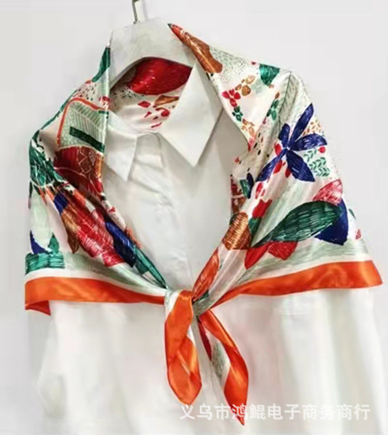 Nuevo regalo de estilo chino para mujer: pañuelo de seda con estampado "Mil millas de ríos y montañas", chal cuadrado grande para el Día de la Madre.