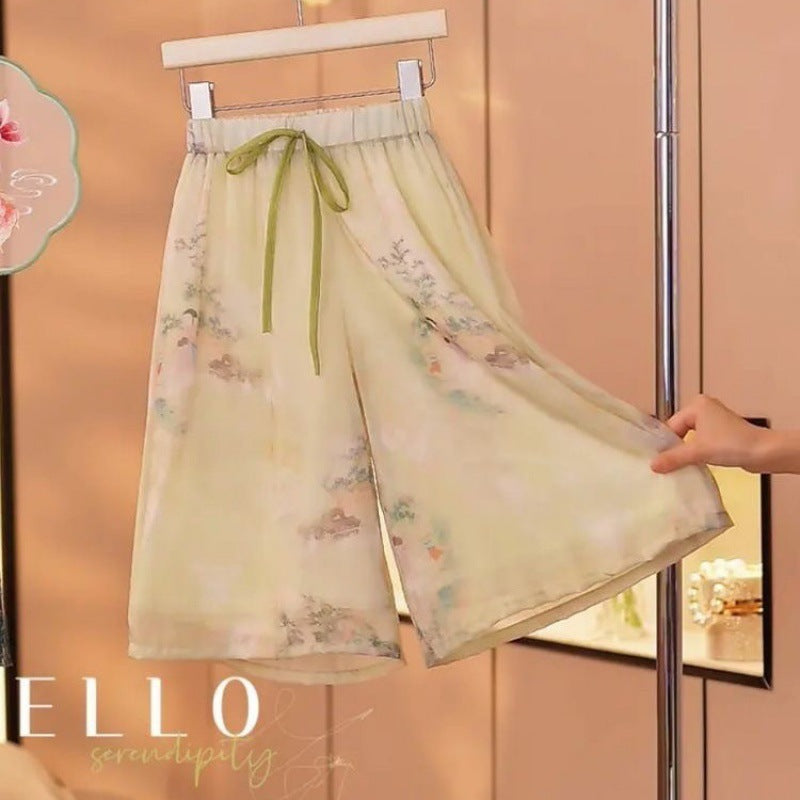 Traje Hanfu de verano para niñas 2024, nuevo estilo chino, traje Tang para niñas medianas y grandes, nuevo traje antiguo chino de manga corta