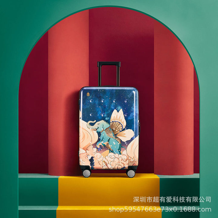 Palace Museum Cultural Travel Luggage – 20-inch & 24-inch Starry Time China Style Rolling Suitcase with Smooth Wheels