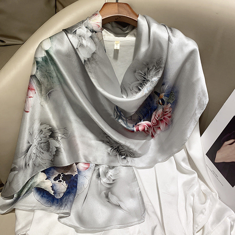 Hangzhou Silk Scarf – High-End Mulberry Silk Vintage French Style Scarf